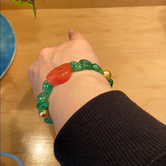 Bracelet with semi precious stones. Emerald green - Picture 5 of 5